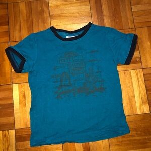 Tag Blue and Black Short Sleeve Tee Casual Crew Neck